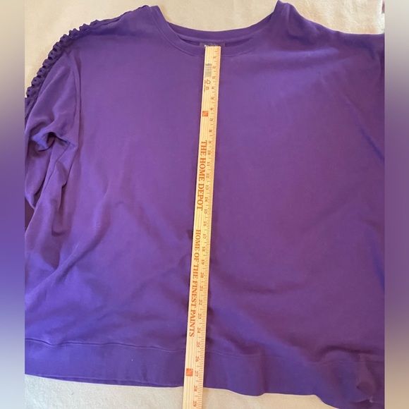 Roaman’s Women’s Size 3X 30/32 Pretty Purple Sweatshirt Decorative Sleeves - Picture 8 of 10